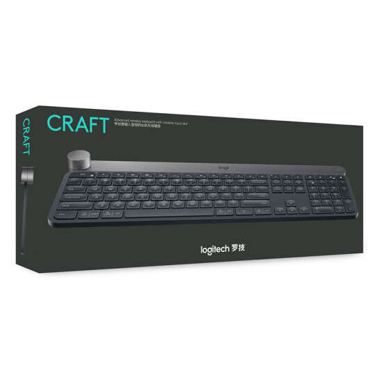羅技（Logitech）Craft 無(wú)線鍵盤(pán) 藍(lán)牙鍵盤(pán)辦公Mac鍵盤(pán) 跨屏 帶旋鈕 Craft-深灰