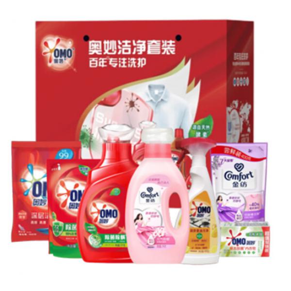 奧妙洗 衣液1.4kg 護理劑1.4L 油污凈洗衣粉980g 內衣皂2塊 洗護套裝 U24A06
