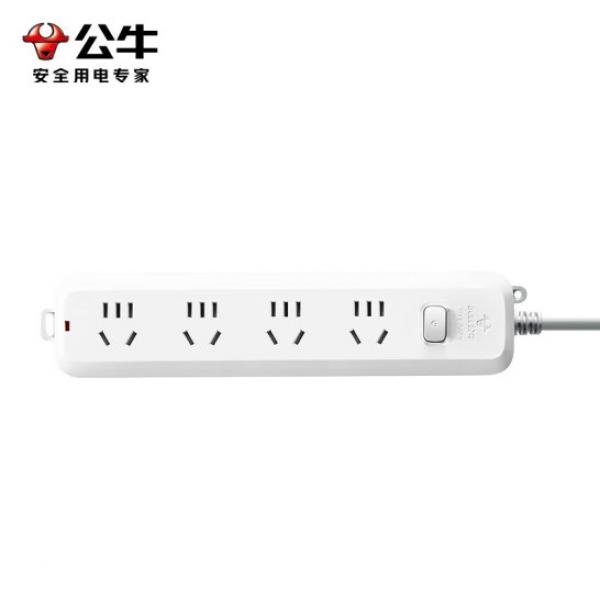 公牛（BULL） 插座/B5系列 帶兒童保護(hù)門/新國(guó)標(biāo)插座/排插 【4位】總控1.8米 GN-B5040