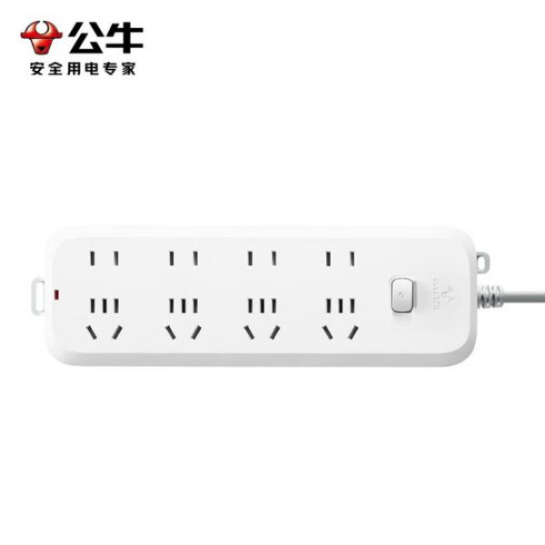 公牛（BULL） 插座/B5系列 帶兒童保護(hù)門/新國(guó)標(biāo)插座/排插 【8位】總控1.8米 GN-B5440
