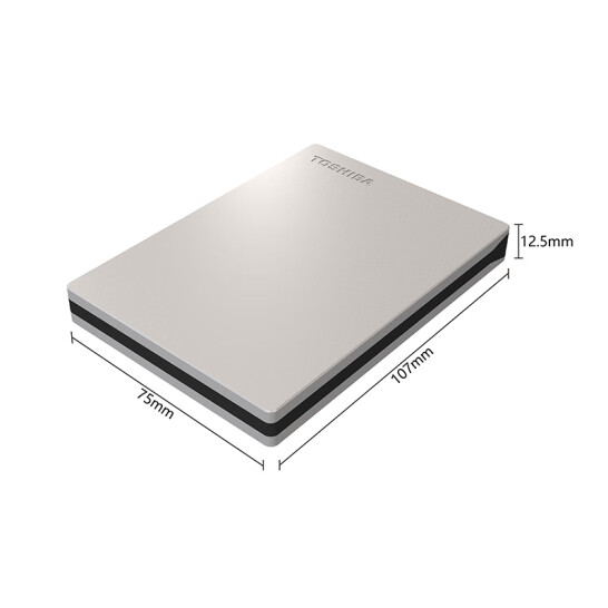 東芝（TOSHIBA）2TB 移動硬盤機械 Slim系列 USB3.2 Gen 1 2.5英寸 銀色 兼容Mac