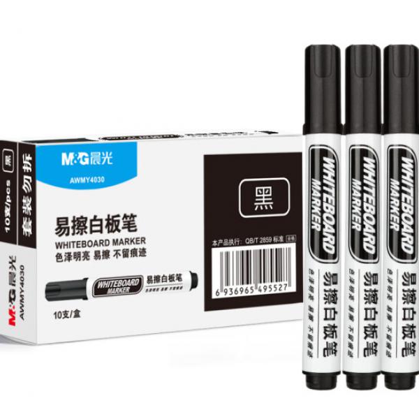 晨光(M&G)文具 易擦白板筆 大容量教學會議筆 耐磨筆頭 黑色 單支裝 AWMY4030A