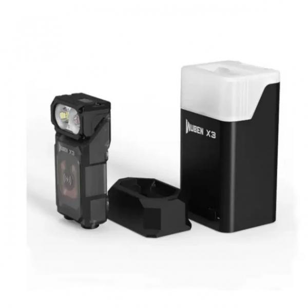 務(wù)本 X3 無線充電紅白光手電筒 戶外便攜磁吸燈