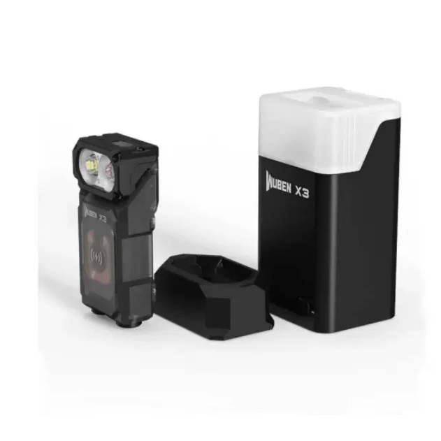 務(wù)本 X3 無線充電紅白光手電筒 戶外便攜磁吸燈