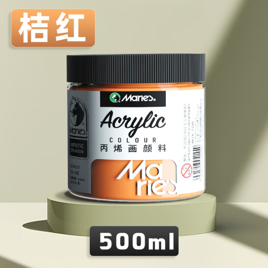 馬利 丙烯顏料 500ml 桔紅 防水不掉色 A-T500 