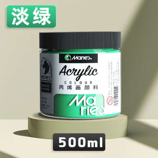 馬利 丙烯顏料 500ml 淡綠 防水不掉色 A-T500 