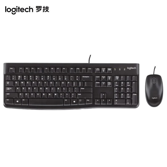 羅技（Logitech） MK121P 有線鍵鼠套裝 鼠標鍵盤套裝 全尺寸鍵盤 黑色