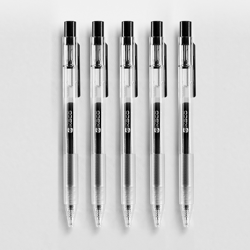得寶 按動(dòng)式中性筆0.5mm 簽字筆 黑色 5支裝