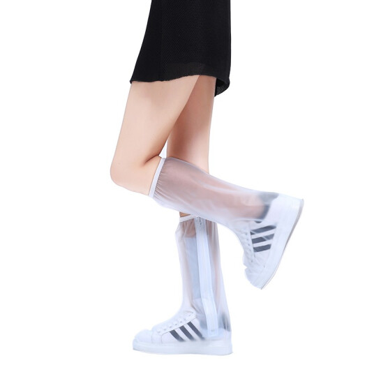 JAJALIN 高筒防雨鞋套 加厚耐磨 透明白 3XL碼 JA125