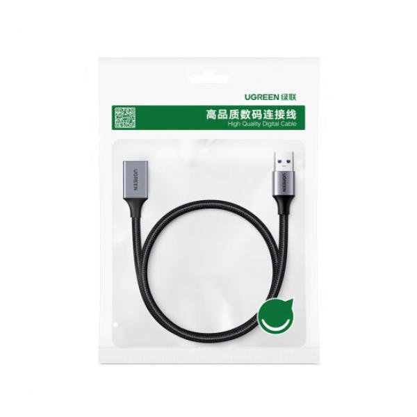 綠聯（UGREEN）USB3.0延長線 公對母數據連接線 鋁殼編織 1.5米