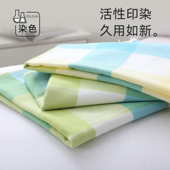 金號(hào) A類純棉雙層布藝枕巾 兩條裝 藍(lán)色 126g/條 52*80cm