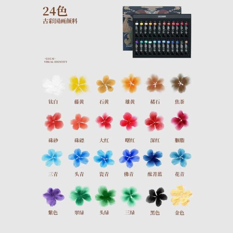 魯本斯 古彩國畫顏料套裝 24色 12ml
