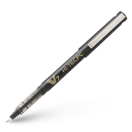 百樂（PILOT）BX-V7 直液式走珠筆 簽字筆 黑色 0.7mm 12支裝