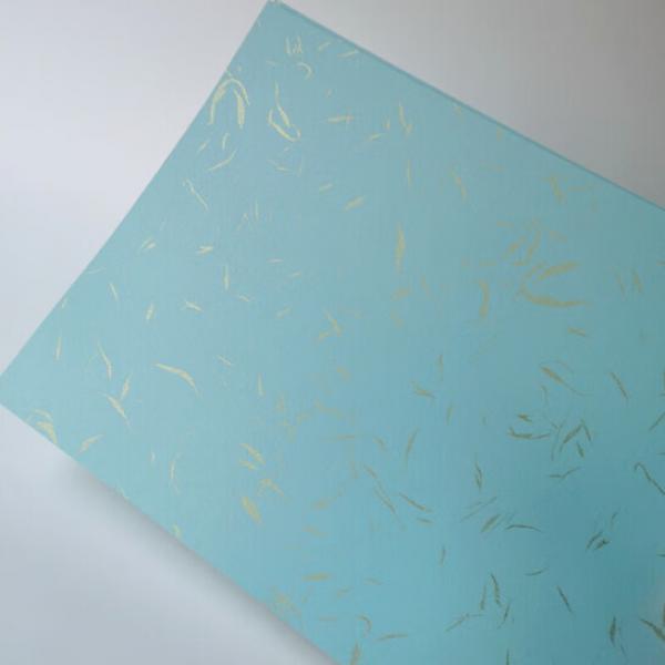 藝彩宸 200克金絲紋封面紙 彩色封皮紙 彩色封面紙 金絲紋淺藍A4 50張