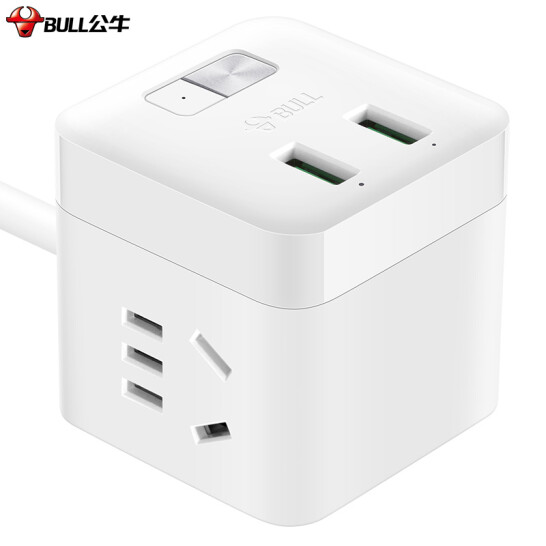 公牛（BULL） 魔方USB 插座/新國標插線板/插排/排插 【防過充小魔方 全長1.5米】GNV-UU312T