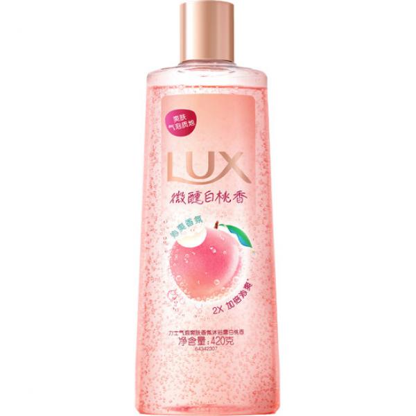 力士（LUX）沐浴露氣泡爽膚香氛沐浴露白桃香420G甜桃香氛