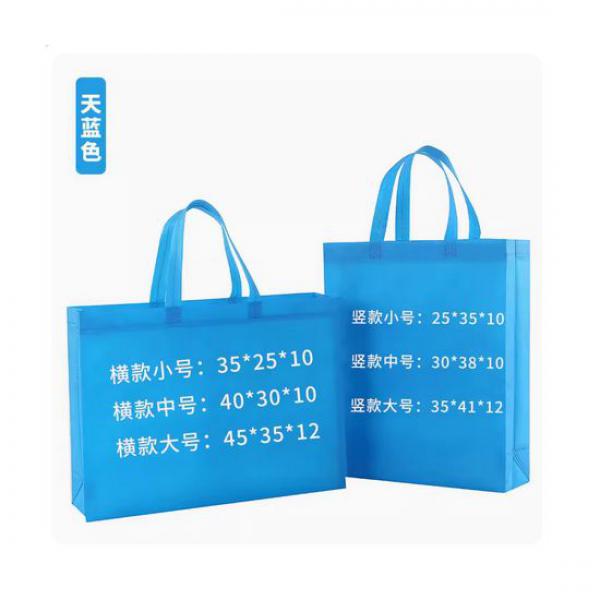 世明 無紡布袋子一體熱壓天藍(lán)色 縱向 中號 40*20*11