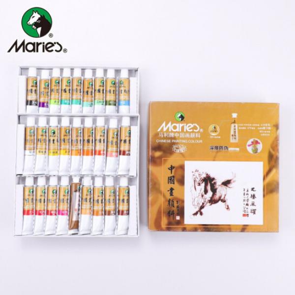 馬利(Marie's) 國畫顏料盒裝 36色 12ml  美術繪畫國畫套裝 1305