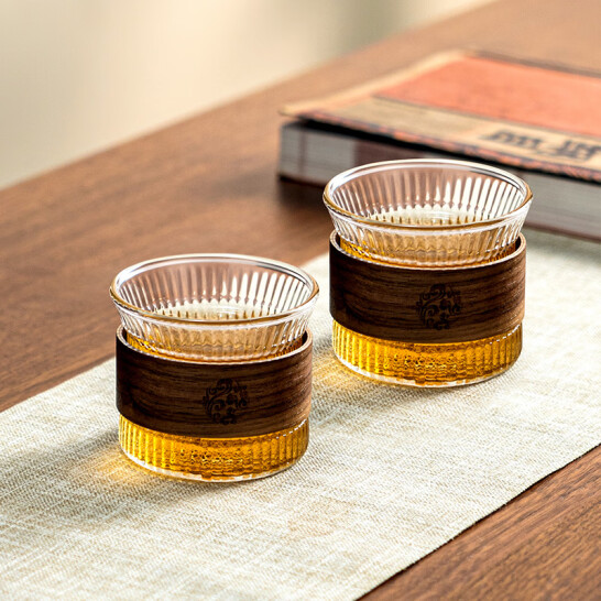 憶壺茶 竹扣防燙高硼硅玻璃杯 150ml