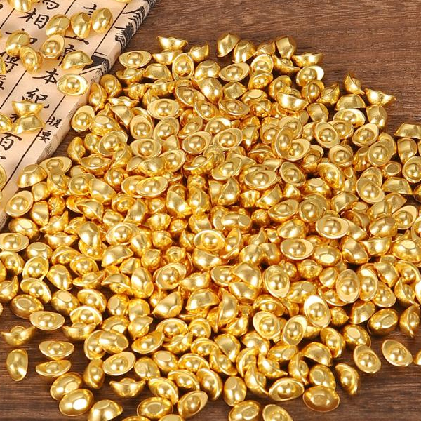 銅掌柜 實(shí)心沙金元寶裝飾品 508個(gè)/包