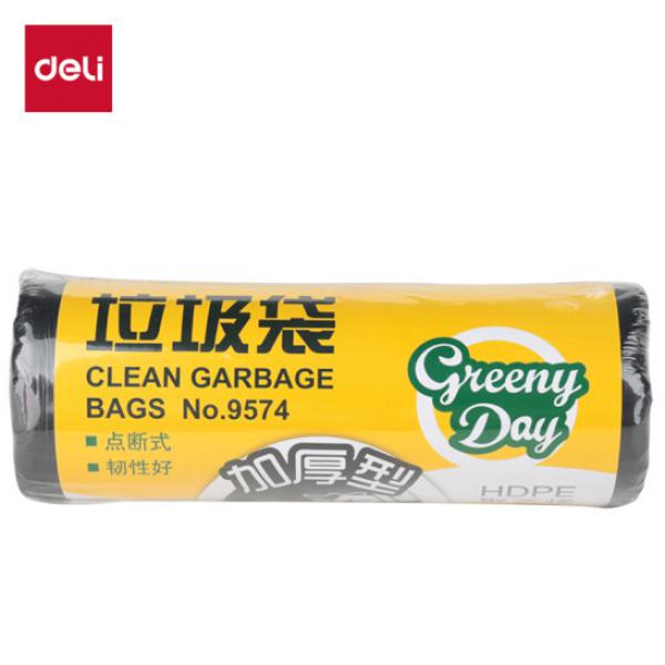 得力 9574 垃圾袋(黑) 50*60cm(30個/卷) 八角底