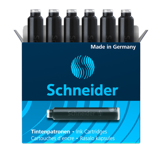 施耐德（Schneider）鋼筆墨囊 1盒/6支裝 黑色 6601