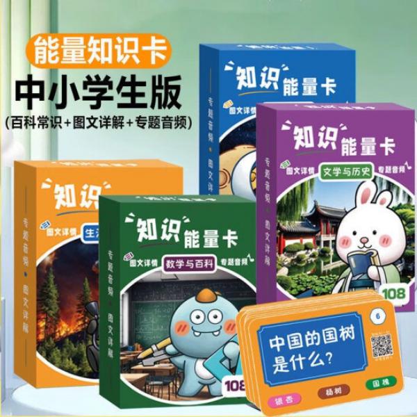 艾福兒 知識卡片 4盒216張 益智卡互動趣味知識卡片