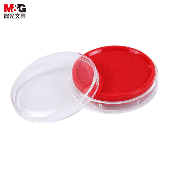 晨光(M&G)文具 φ80mm透明 圓形快干印臺 印泥 紅色 單個裝 AYZ97512