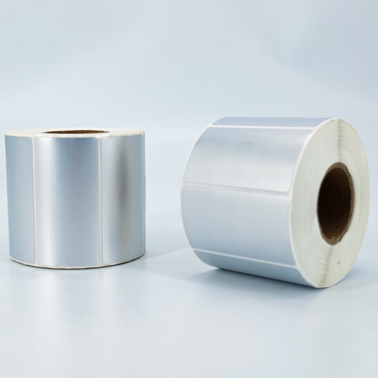 海斯迪克 亞銀PET標簽 條碼貼不干膠紙 防高溫防水標簽 80*40mm*1000張 單排 HKQL-61