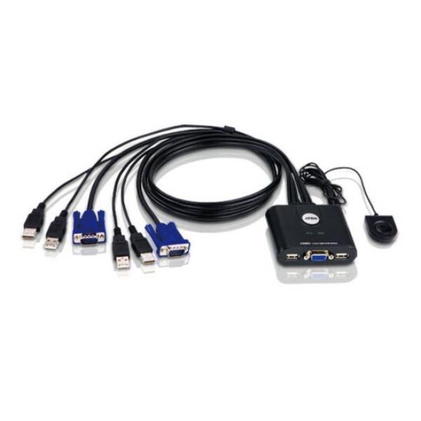 宏正 CS22U 隱藏式 VGA2口KVM多電腦切換器 usb鍵鼠共享器 2進(jìn)1出 分配器 鍵鼠外接切換按鍵 