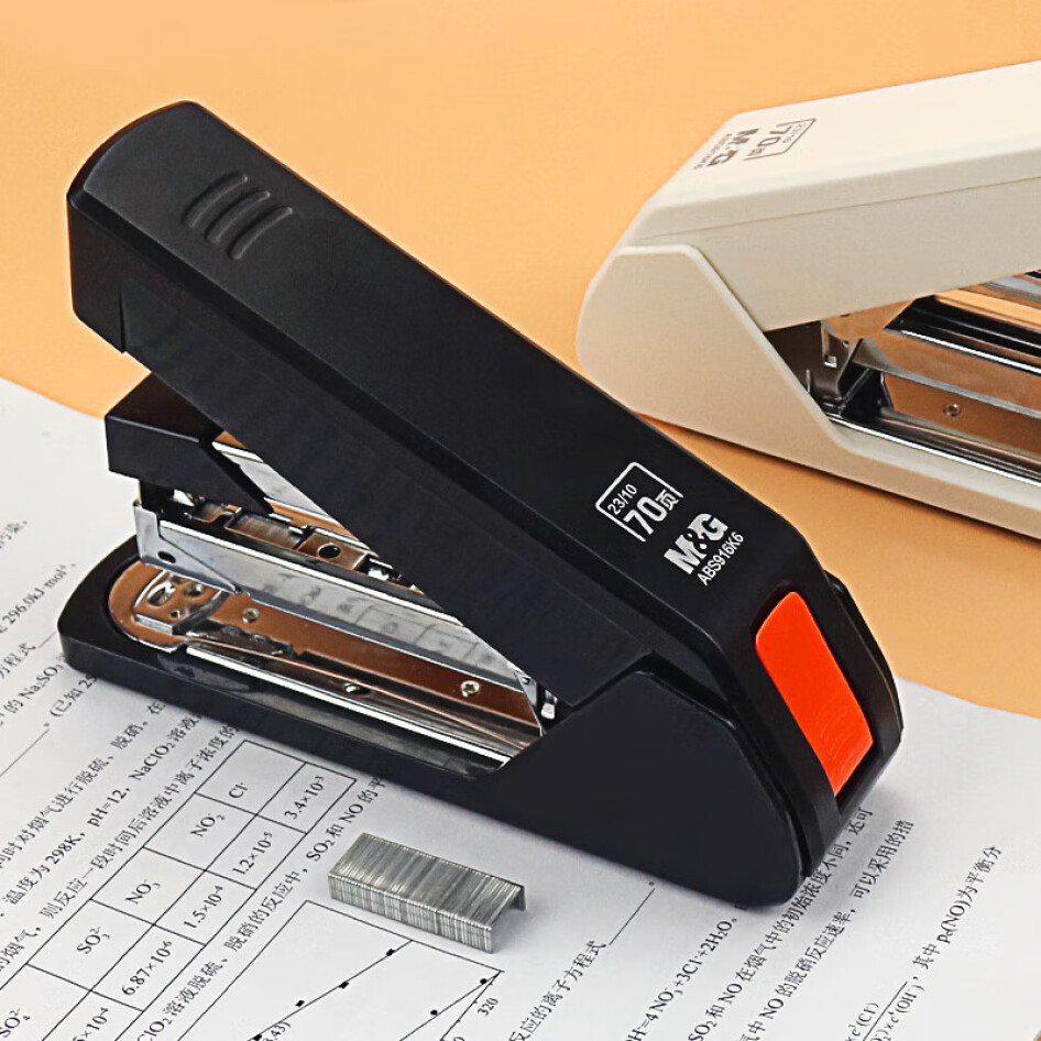 晨光（M&G）70頁省力厚層訂書機 重型24/6辦公通用試卷文件裝訂機 ABS916K6 1個黑色