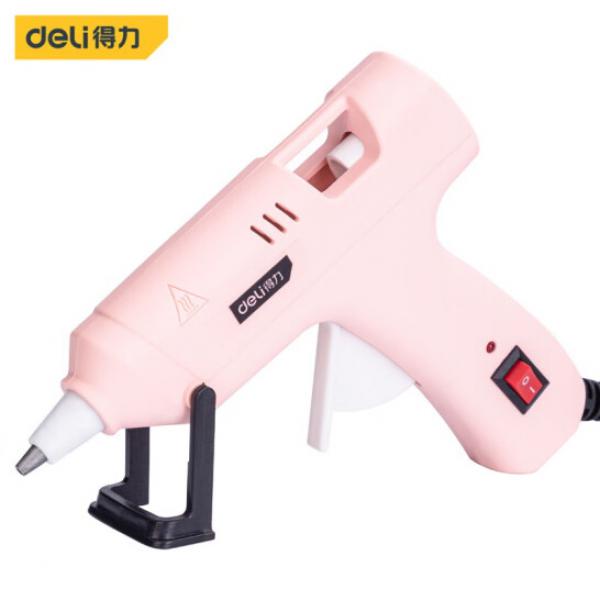 得力（deli）熱熔膠槍 DL390020 公主粉 20W+55根彩色膠棒