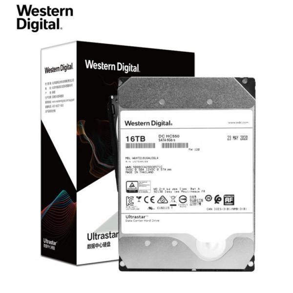 西部數據（WD）16TB 企業級氦氣機械硬盤 HC550 SATA 7200轉 512MB CMR垂直 3.5英寸 WUH721816ALE6L4