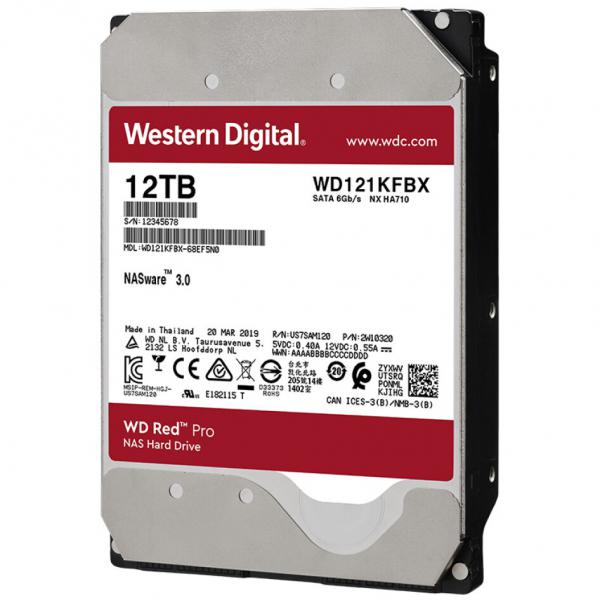 西部數據（WD）NAS機械硬盤  WD Red Pro 西數紅盤 12TB 7200轉 256MB SATA CMR 網絡存儲 3.5英寸 WD121KFBX