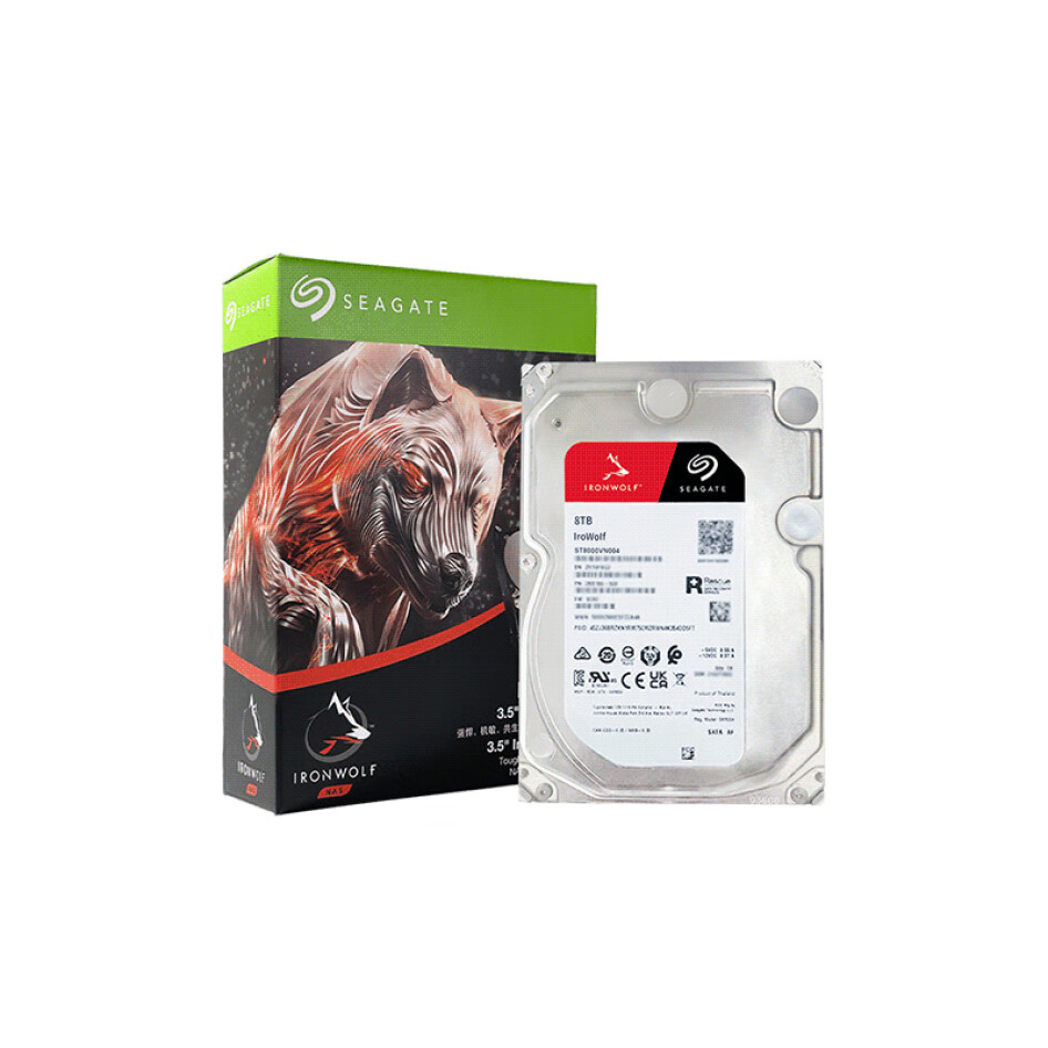 希捷（SEAGATE）NAS硬盤 8TB 256MB 7200轉 CMR垂直 網絡存儲 SATA 酷狼  3.5英寸 ST8000VN004
