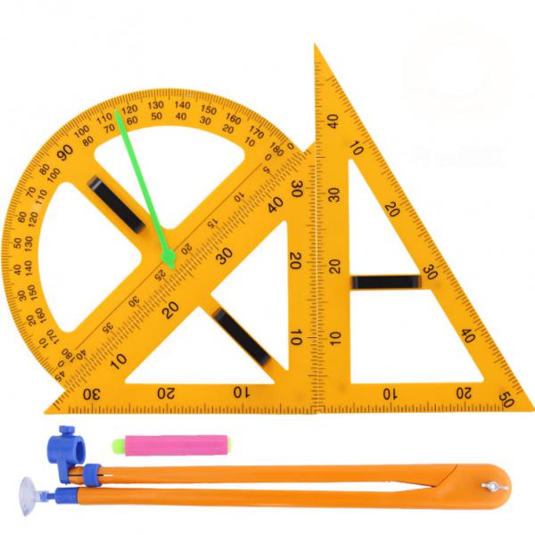 博教（BOJIAO）磁吸式大號三角尺套裝 三角尺量角器圓規數學教具