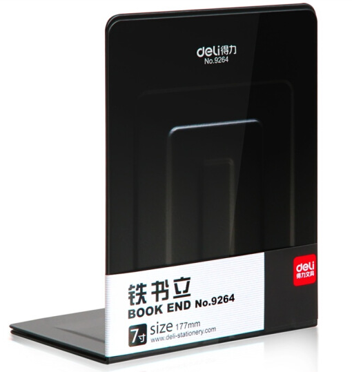 得力(deli) 7英寸 桌面書立2片裝  黑色 9264