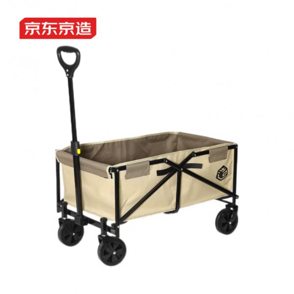 京東京造 戶外露營(yíng)車 兩向折疊 營(yíng)地小推車拖車 沙石色 70L