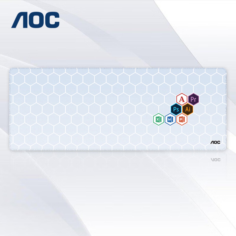 AOC 長款鼠標墊  800*300*4mm 加厚鎖邊桌墊 M171 白色