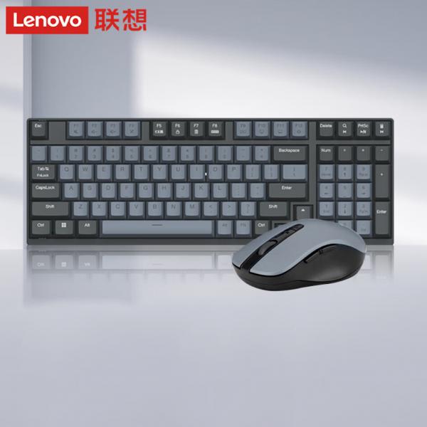 聯想（Lenovo）小新 K1P 輕音無線98鍵鼠套裝 多快捷鍵 3檔DPI windows通用 暮靄灰