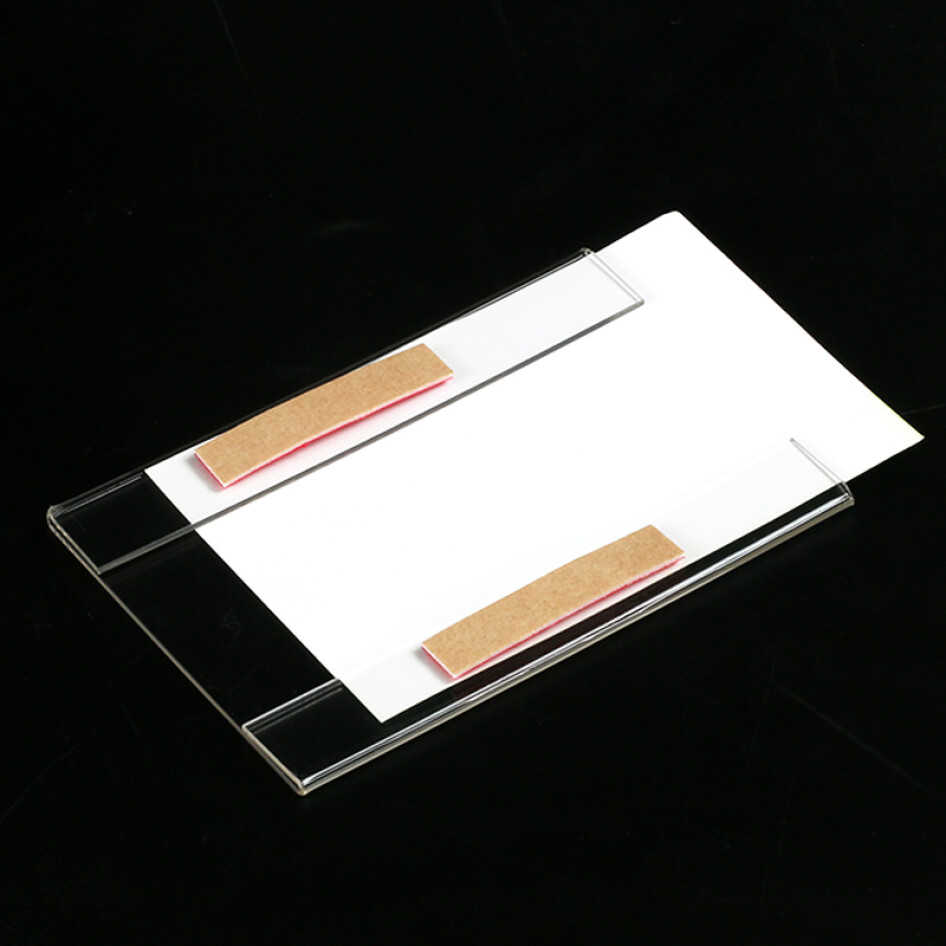 XYBP  亞克力標簽支架 桌牌 臺牌 透明標價牌 立式牌展示架 6*9cm  20個裝