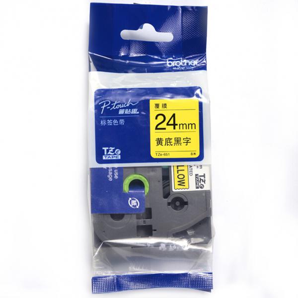 兄弟(brother) TZe-651 24mm 黃底黑字標簽色帶（適用PT1650/7600/2700/3600）