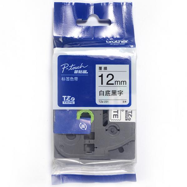 兄弟(brother) TZe-231 12mm 白底黑字標簽色帶 (適用 PT-1280 PT-2700)