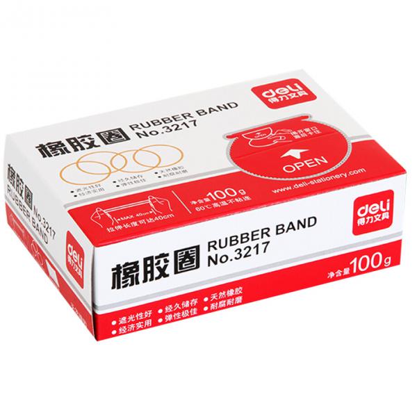 得力(deli) 100g  橡皮筋 單盒裝 財務辦公用品 3217
