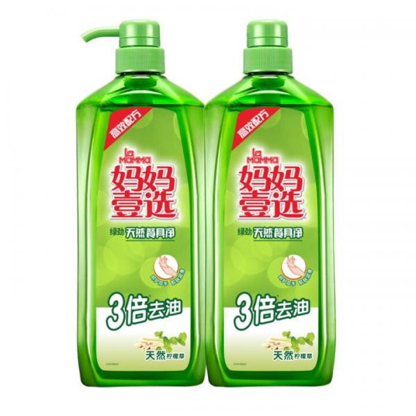 媽媽壹選 檸檬草餐具凈 1.28kg+補充裝1.28kg 洗潔精