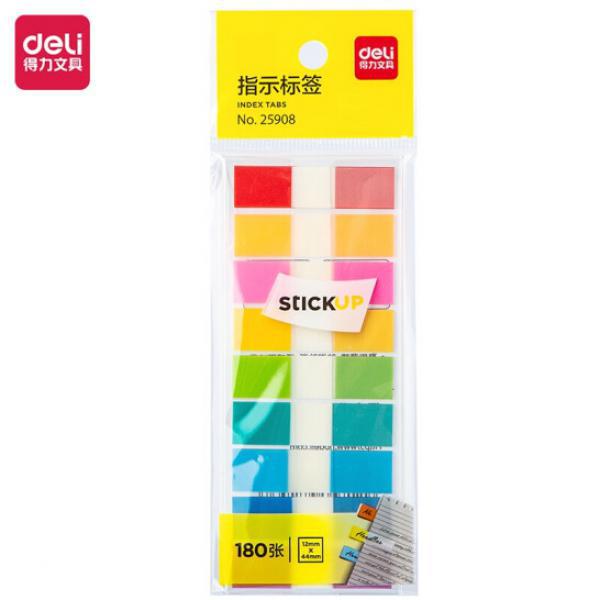 得力(deli) 180張 12*44mm 抽取式彩色指示標貼  25908 24包/盒