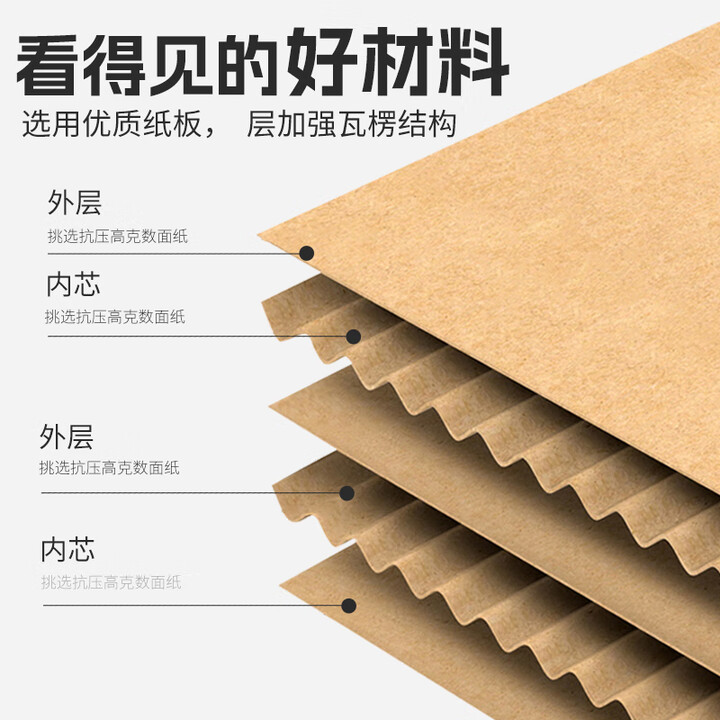 金蝶  打包箱 收納箱 大號 60*40*50cm 5個裝  塑料扣手