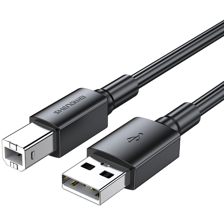 勝為（shengwei）打印機數據線 USB2.0 高速打印線 黑色 5米 AUB1050G