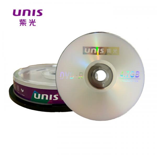 紫光  DVD刻錄盤 DVD-R 4.7G 16X 空白光盤 10片 白色