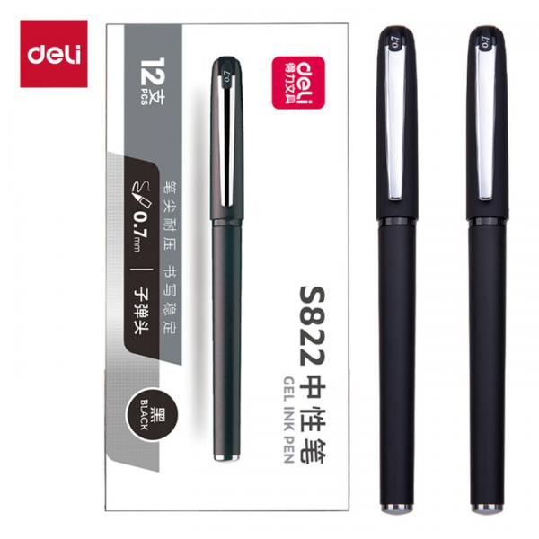 得力(deli)  中性筆  簽字筆  0.7mm 12支/盒 黑 DL-S822